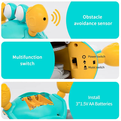 Battery-Powered Dancing Crab Runaway Toy – Interactive Crawling Fun for Babies/Pets