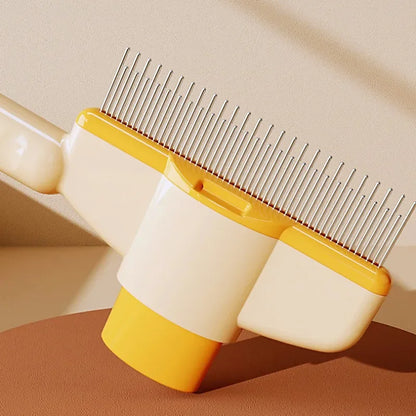 Self-Cleaning Dog & Cat Hair Remover Brush – One-Button Pet Grooming Comb with Massage