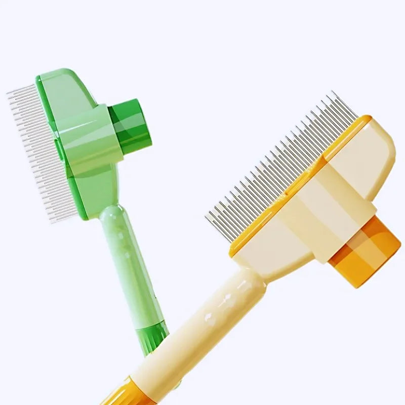 Self-Cleaning Dog & Cat Hair Remover Brush – One-Button Pet Grooming Comb with Massage
