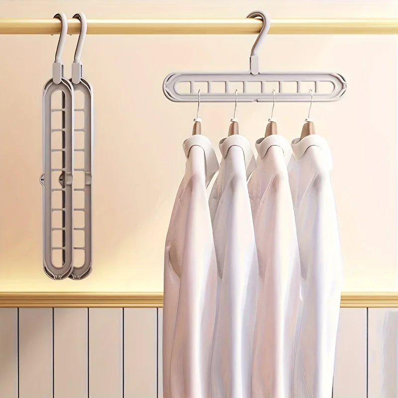 3pcs Foldable 9-Hole Heavy-Duty Space-Saving Clothes Hangers