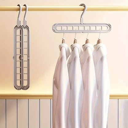 3pcs Foldable 9-Hole Heavy-Duty Space-Saving Clothes Hangers