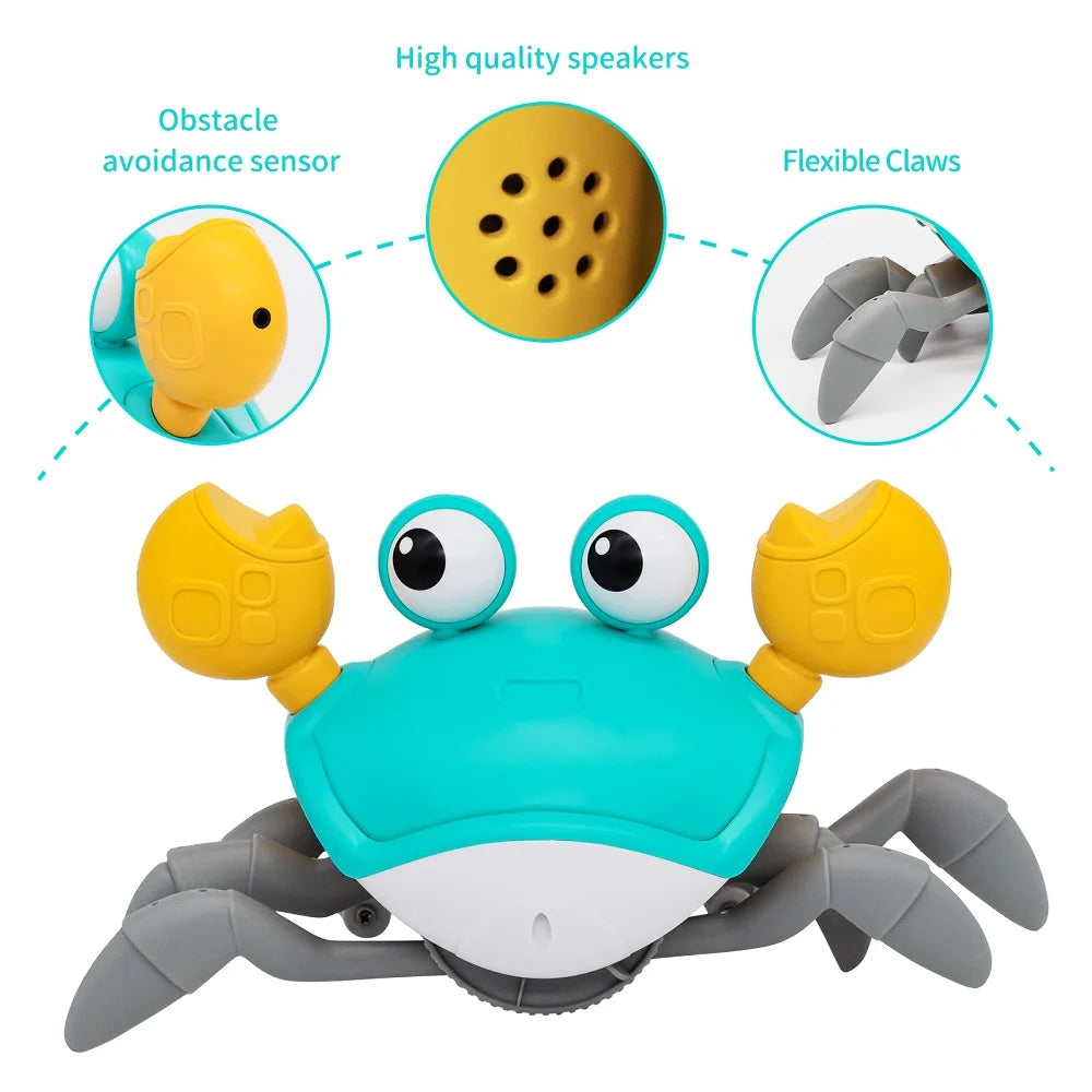 Battery-Powered Dancing Crab Runaway Toy – Interactive Crawling Fun for Babies/Pets