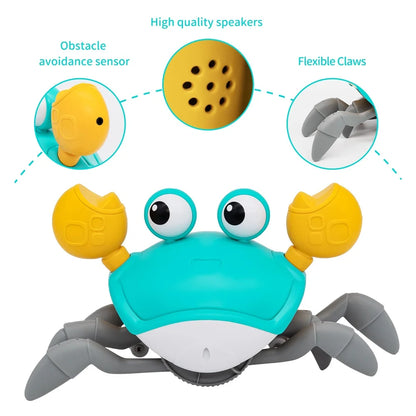 Battery-Powered Dancing Crab Runaway Toy – Interactive Crawling Fun for Babies/Pets