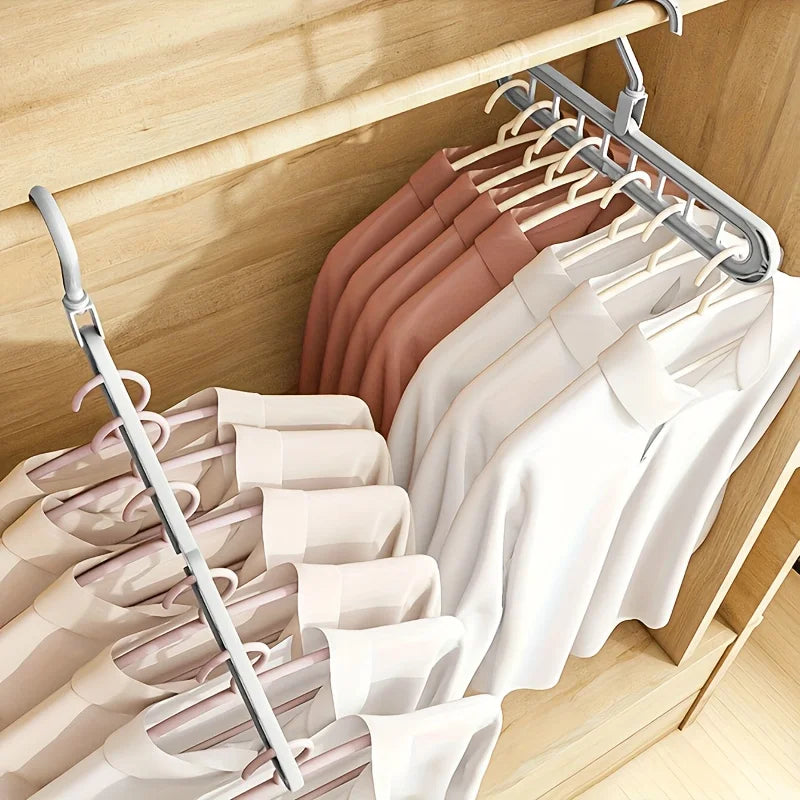 3pcs Foldable 9-Hole Heavy-Duty Space-Saving Clothes Hangers