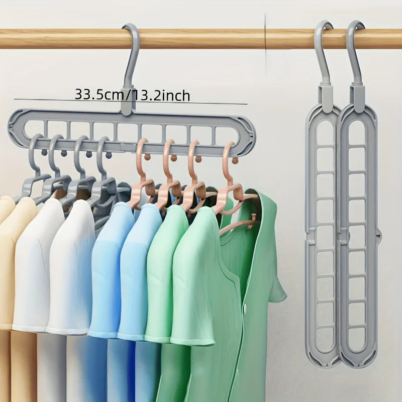 3pcs Foldable 9-Hole Heavy-Duty Space-Saving Clothes Hangers