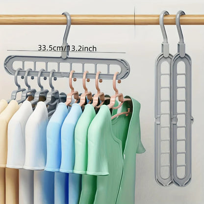 3pcs Foldable 9-Hole Heavy-Duty Space-Saving Clothes Hangers