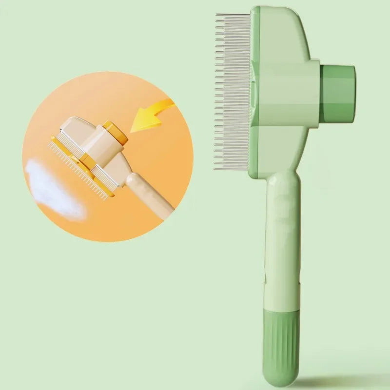 Self-Cleaning Dog & Cat Hair Remover Brush – One-Button Pet Grooming Comb with Massage
