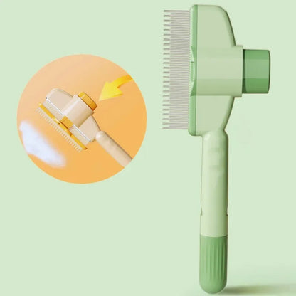 Self-Cleaning Dog & Cat Hair Remover Brush – One-Button Pet Grooming Comb with Massage