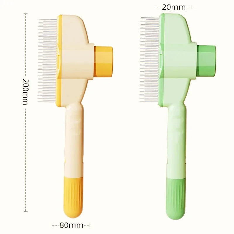 Self-Cleaning Dog & Cat Hair Remover Brush – One-Button Pet Grooming Comb with Massage
