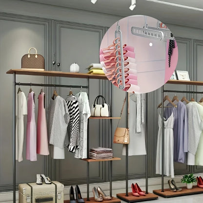 3pcs Foldable 9-Hole Heavy-Duty Space-Saving Clothes Hangers