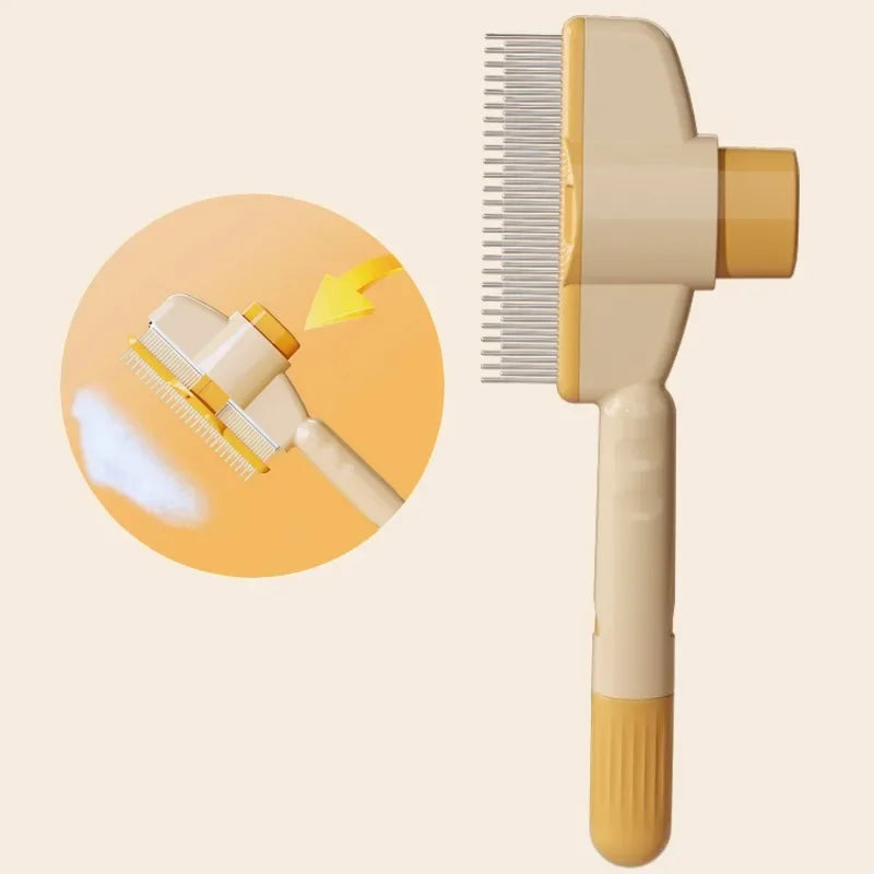 Self-Cleaning Dog & Cat Hair Remover Brush – One-Button Pet Grooming Comb with Massage