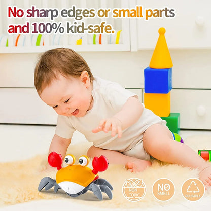Battery-Powered Dancing Crab Runaway Toy – Interactive Crawling Fun for Babies/Pets