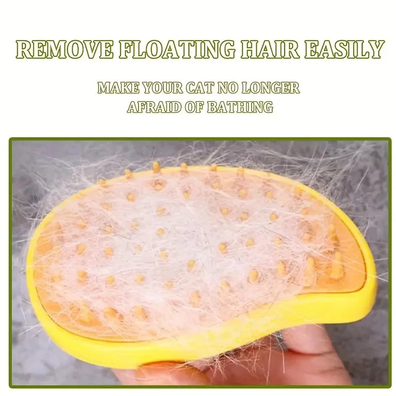 3-in-1 Electric Steamy Dog & Cat Hair Brush – Grooming, Massage & Detangling Tool