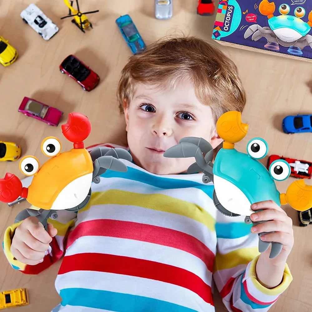 Battery-Powered Dancing Crab Runaway Toy – Interactive Crawling Fun for Babies/Pets