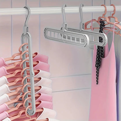 3pcs Foldable 9-Hole Heavy-Duty Space-Saving Clothes Hangers