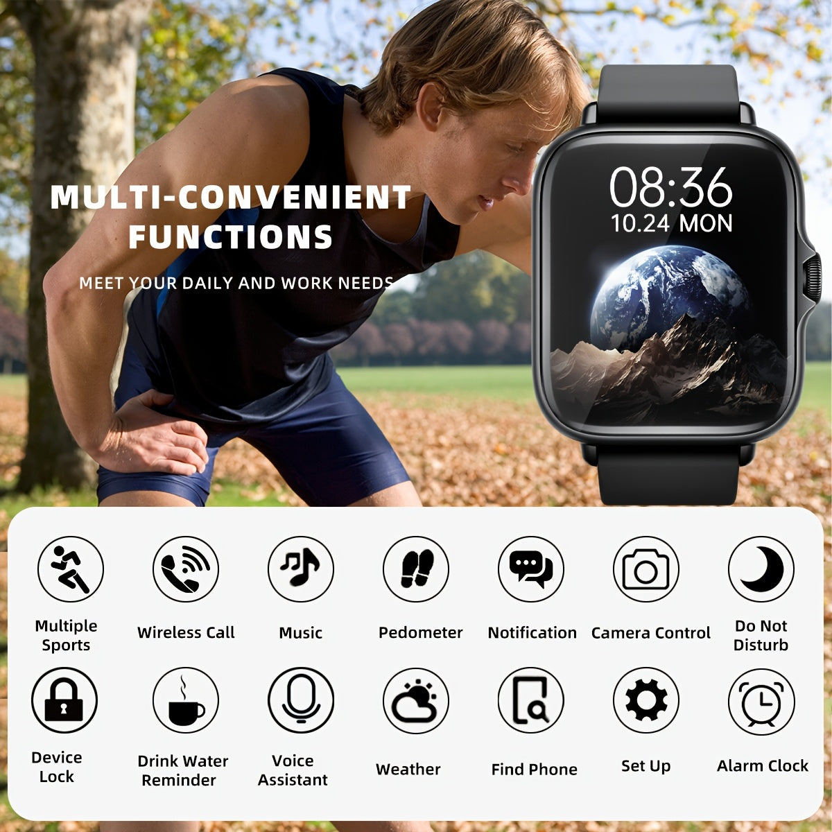 Smart Fitness Watch – Calls, Messages & Health Tracking